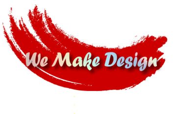 "We make design" Banner in English words
